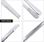 MSY BIGSUNNY Stainless Steel Food Tweezers Multi-function Cooking Tongs Kitchen Serving Tong (12" Round & 12" Pointed Tweezers)