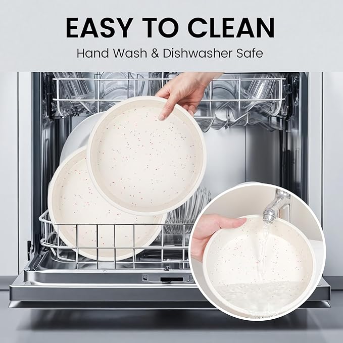 Vinino 10 Inch Silicone Round Cake Pan with Metal Reinforced Frame Set of 2, Nonstick Silicone Springform Pan for Baking Suitable for Making Layers, Cheese & Chocolate Cakes