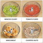 Manual Food Processor & Vegetable Chopper White - 2.3 Cup Mini Hand-Pull Cord Kitchen Chopper for Onion, Garlic, Vegetables with 3 Stainless Steel Blades