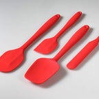 4 Piece Silicone Spatula Set, Flexible Heat Resistant Non-scratch Baking Cooking Rubber Spatulas with Stainless Steel Core, Red