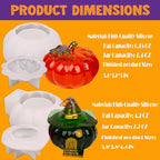 Actvty Halloween Resin Molds - 2 Pcs Pumpkin Jar Silicone Molds With Witch Lid for Casting, Craft DIY, Jewelry, Candy Storage Container