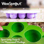 WeeSprout Silicone Freezer Tray with Clip on Lid Perfect Food Storage Container for Homemade Baby Food, Vegetable, Fruit Purees, and Breast Milk (Bright Purple, Ten 1.5 Ounce Sections)