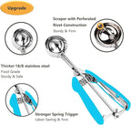 Cookie Scoop, Ice Cream Scoop, 2 Tbsp/ 30 ml/ 1 oz Cookie Scoops for Baking, 18/8 Stainless Steel Cookie Scooper for Baking, Ice Cream Scooper with Trigger Release, Cookie Dough Scoop (Blue)