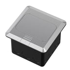 KYHSHJ Pop Up Floor Electrical Outlet Box Kit，20 Amp Stainless Steel TR Tamper-Resistant Duplex Receptacle Outlet， Corrosive Resistant Hardware，ETL Listed, Silver