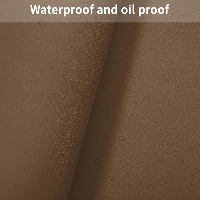 Leather Table Cover,1.8mm Thick,12x48 Inch Desk Cover,Dresser Cover Top,Dresser Protector Top,Dresser Cover,End Table Cover.(Mud Color+Champagne Gold,12x48)