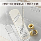Mini Garlic Slicer Multi-Functional Mandoline Slicer Veggie Garlic Ginger Grinder Vegetable Mandoline Cutter Veggie Shredder with Container (White)