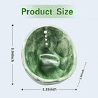 Herb Stripper, 4-Hole Design Pottery Herb Stripper,Handmade Ceramic Herb Stripper Bowl for Removing Leaves and Stems in the Kitchen (Green Glaze)