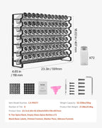VEVOR Spice Rack Organizer for Cabinet, Spice Organizer with 72 Empty Spice Jars, Lids, Spice Labels, and Funnel Complete Set, Seasoning Organizer for Countertop, Kitchen, Pantry, Cupboard, 23x16 in
