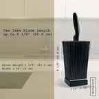 KAIZEN Bamboo Knife Block Without Knives - Perfectly Sized Universal Knife Holder for Knives, Scissors - Unique Knife Storage for Counter Top with Anti-Slip Base (Black - Bamboo)