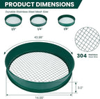 Soil Sifter, 3PCS Soil Sifter Set for Gardening, Stainless Steel Sifter（1/2", 1/4", and 1/8"）