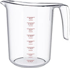 DaYammi Measuring Cups 1-Piece, Unbreakable Food-Grade Plastic Measuring Cup for Dishwasher, 16-Cup Liquid Measuring Cups for Prepping, Baking, Cooking, Readable Markings, 4-Quart/4L, Clear