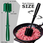 2 Pack Multifunctional Meat Masher ，Hamburger Chopper, Potato Masher,Ground Beef, Kitchen Tool (Black&Green)