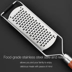KULUNER Professional-Grade Lemon Zester with Ultra-Coarse Blades, Heavy-Duty Cheese/Vegetable Grater, Solid Wood Handle Design - Rust-Resistant Durable, Essential Kitchen Tool (A1)