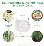 Vplus 500 Pack Paper Plates 9 inch 100% Compostable, Heavy-Duty Disposable Paper Plates Bagasse Natural Biodegradable Eco-Friendly Sugarcane（White）