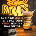 Bones Coffee Company Red Velvet, Red Velvet Cake Flavored Coffee, Medium Roast Low Acid Arabica Beans Compatible with Auto drip and French Press Coffee Maker, 12 Oz Whole Bean