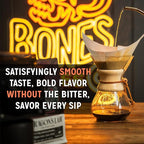 Bones Coffee Company Pear-Anormal, Caramel and Spiced Pear Flavored Coffee, Medium Roast Low Acid Arabica Beans Compatible with Auto drip and French Press Coffee Maker, 12 Oz Ground