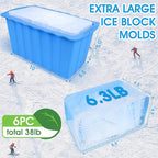 Haldane 4PC Extra Large Ice Cube Molds 25LB Ice Bath Water Chiller Giant Ice Block Molds Silicone Ice Block Maker For Home, Thicker Big Ice Cube Tray Reusable Athletes Cold Plunge Accessories