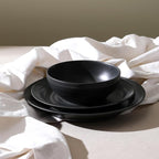 Stone Lain Orbit 4-Piece Dinner Plate Set Stoneware, Charcoal