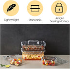 Airtight Food Storage Container with Lid(13.5oz) Leak-Proof Baby Food Box | BPA-Free | Meal Prep | Microwave, Freezer and Dishwasher Safe | Kitchen Fridge Organizer Boxes | Fresher Food