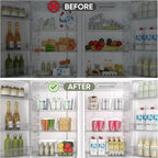 BALEINE Clear Plastic Storage Bins, Pantry Organization, BPA Free Stackable Refrigerator Organizers and Storage with Handles for Kitchen Fridge Cabinet Bathroom (6PK, 13x7.4x6.2)