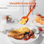 U-Taste Silicone Baking Spatula Set: 480ºF High Heat Resistant, Food Grade Flexible Rubber Kitchen Cooking Mixing Scraper, Food Grade Seamless Utensil for Nonstick Cookware Set of 3 (Orange)
