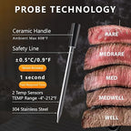 Smart Wireless Meat Thermometer,Digital Cooking Thermometer 700FT Remote Range,Instant Food Thermometer with Wireless Probe & Booster for Grilling and Smoking,BBQ,Oven,Kitchenr