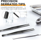 Yaomiao 4 Packs Bar Tweezers Long Garnish Tongs Bar Tweezers Stainless Steel Korean Bbq Tongs for Bartender Cocktail Cooking Food (Black,12 Inch)