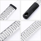 Cheese Grater, 10 Inch x 1 Inch Stainless Steel Vegetables Zester with Rubber Handle for Vegetables, Cheese, Fruits and Lemon (25cm)