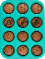Silicone Muffin Pan Cupcake Pan Set - Mini 24 Cups and Regular 12 Cups Muffin Tin, Nonstick Food Grade Molds with 12 Baking Cups
