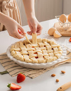 Ceramic Pie Dish for Baking, 9 inch Porcelain Pie Pan, Fluted Pie Plate for Apple, Quiche, Pot Pies, Tart, Modern Farmhouse Bakeware, Glazed White