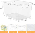 Attelite Clear Plastic Storage Bins,Large 6 Pack Pantry Organizer with Handle,BPA Free Plastic Storage Containers for Fridge,Closet,Bathroom,Under Sink and Kitchen Organization