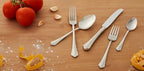 Oneida Silverware Set For 8, Juilliard 45-Piece Fine Flatware Set with Serving Utensils, Service For 8, 18/10 Stainless Steel, Mirror Finish, Dishwasher Safe,Knives Spoons & Forks Set(Silver 45 Piece)
