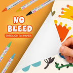 24 Colors Acrylic Paint Pens, Dual Tip Acrylic Paint Markers for Paper, Wood, Canvas, Stone, Rock Painting, Glass, Fabric, DIY, Ceramic, Art Supplies for Kids and Adults Drawing (Dot + Fine)