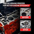 Engine Cylinder Hone Kit 3.5" to 6.5" with 4 Extra Carriers Adjustable Handheld Honing Machine Tool Kit with 16 Stones Sizes 4" x1/2" x1/2" - Works for Mid-Size to Larger Car Engines
