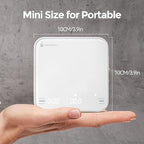 Rechargeable Mini Coffee Scale with Timer, 2kg/0.1g Precision Espresso Scale, Portable Coffee Weight Scale w/ 4 Modes for Espresso and Pour-Over Coffee (White)