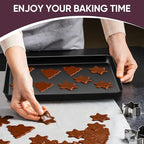 E-far Baking Sheet Set of 2, 12.5" x 9.5" x 1" Cookie Sheet Pan for Baking, Nonstick Carbon Steel Baking Trays for Oven, Heat-Resistant & Easy Clean, Black