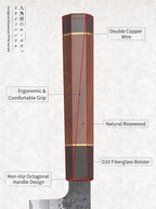 HOSHANHO 8 Inch Japanese Gyuto Chef Knife, 9 Layers 10Cr15CoMoV High Carbon Steel Kitchen Knife, Professional Hand Forged Cooking Knife with Ergonomic Rosewood Handle
