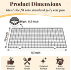 Cooling Racks for Cooking and Baking - 2 PCS 10" x 15" Grid Wire Baking Rack for Oven Cooking, Baking, Grilling, Roasting - Dishwasher Safe Bacon Rack - Fits Jelly Roll Cookie Sheet Pan