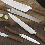Natura Series 15 PCS Knife Block Set, Ultra Sharp High Carbon Stainless Steel with Wooden Handle