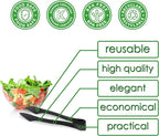 PARTY BARGAINS 8.5 Inches Plastic Serving Tongs, 12 Pack, Premium Quality & Heavy-Duty Black Plastic Tongs for BBQ, Salads, Grilling, Buffets, & Kitchen