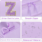Initial Insulated Lunch Bag for Girls Kids, Back to School Gift, Reusable Leak-proof Lunch Box with Adjustable Strap for School Daycare Travel Picnic (Purple,Z)