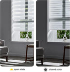 Persilux Cordless Zebra Blinds for Indoor Windows, Free-Stop Zebra Blinds Cordless, Light Filtering Sheer Shades Dual Layer for Day and Night, Zebra Roller Shades for Home (22.5" W X 64" H, White)