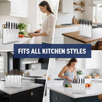 Magnetic Knife Block Without Knives—Stainless Steel Double-Sided Magnetic Knife Holder Stand with Strong Magnets, Knife Storage Organizer for Kitchen Counter top