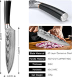 Sunnecko Chef Knife,Japanese VG10 Core Steel Damascus Knife,Professional Razor Sharp Kitchen Knives with Knives Sharpner