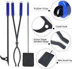 Fireplace Tools Set Indoor, 28" Fire Poker Fire Tongs and Shovel, Wrought Iron Firewood Tongs with Metal Stand and Rubber Handle Log Grabber for Fire Pit Ash Shovel for Campfire Backyard Bonfire