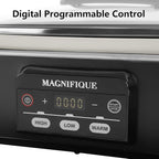 MAGNIFIQUE Small 4 Quart Casserole Programmable Slow Cooker with Ceramic Baking Dish - Perfect Kitchen Small Appliance for Family Dinners, Oven Safe and Durable Bakeware for Lasagna, Roasts