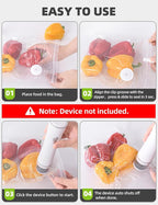 Vacuum Sealer Bags, Reusable Vacuum Zipper Bag, BPA Free Heavy Duty Vacuum Storage Bag for Food 15 Bags (15 Small Bags (8.27x 8.66 in))