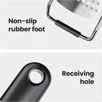 Coarse Grater for Cheese & Vegetables - Non-Slip Grip | Dishwasher Safe Stainless Steel (Black)