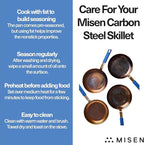 Misen 8 Inch Pre-Seasoned Carbon Steel Fry Pan – Lightweight, Even Heating, Heat Retention – Oven Safe to 500°F – Ideal for Searing, Sautéing, and Frying – Versatile Durable, Easy to Clean