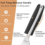 Stainless Steel Spatula Set, 13.3" Large & 11.3" Small Slotted Fish Turner with Silicone Handle, Metal Spatulas for Kitchen, Grilling, Cooking Utensils Flipper for Fish, Egg, Pancake (2 Pack)